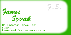 fanni szvak business card