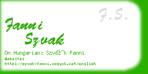 fanni szvak business card